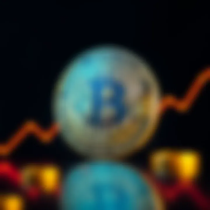 Visual representation of a Bitcoin with a downward trend in the background, symbolizing the OTC market shortage.