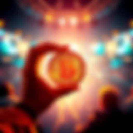 A person holding a Bitcoin symbol, representing their achievement of owning Bitcoin and discussing its significance in the market.