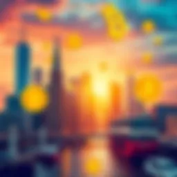 Bitcoin Payment Adoption in Cities A visual representation of various city landmarks with Bitcoin symbols overlayed, illustrating Bitcoin payment integration in local economies.