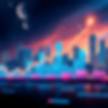 Bitcoin price prediction A chart showing a rising trend in Bitcoin prices with a futuristic skyline in the background, symbolizing financial growth.