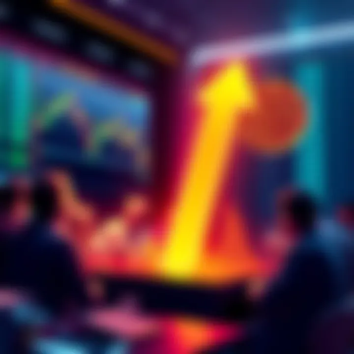 A graph showing Bitcoin price trends with a downward arrow indicating potential low prices. People are discussing Bitcoin on a user board.