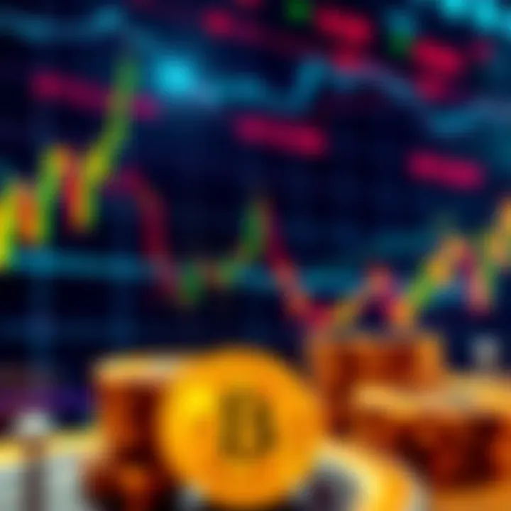 A graphical representation showing Bitcoin price trends with falling line charts and dollar signs, indicating investment decisions ahead of 2026.