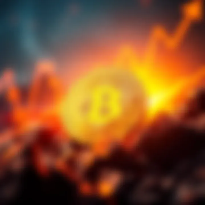 A visual representation of Bitcoin with a rising graph in the background, symbolizing potential market shifts and investor interest.