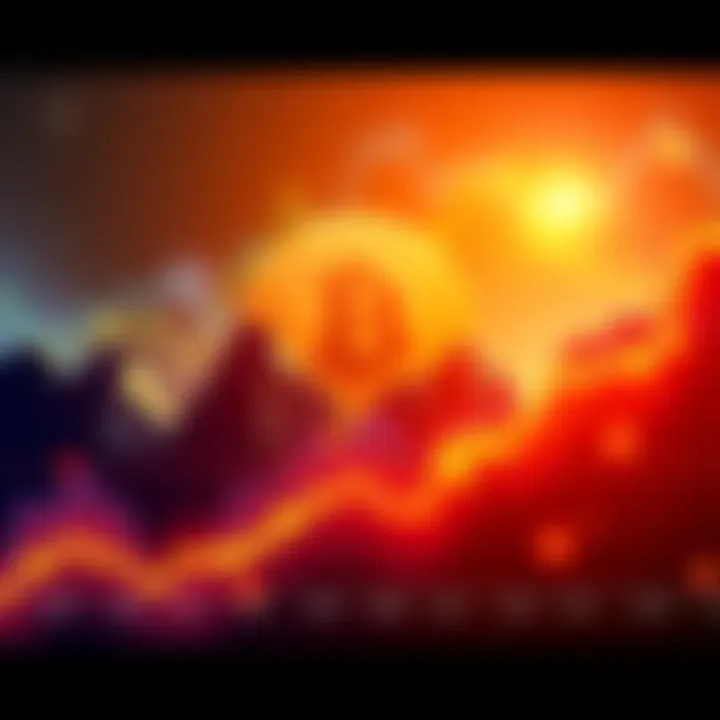 A chart showing Bitcoin's price fluctuations with peaks and valleys, indicating past drops and potential future trends.