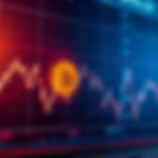 A chart showing the fluctuating price of Bitcoin with sharp peaks and drops, indicating unusual market behavior.