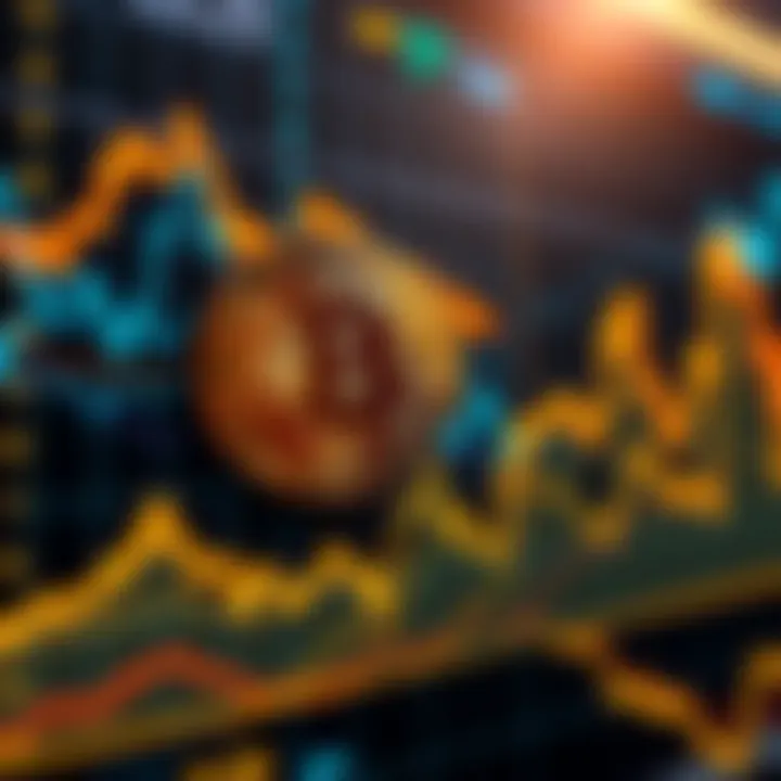 A Bitcoin price chart showing significant fluctuations over time, highlighting volatility in the cryptocurrency market.