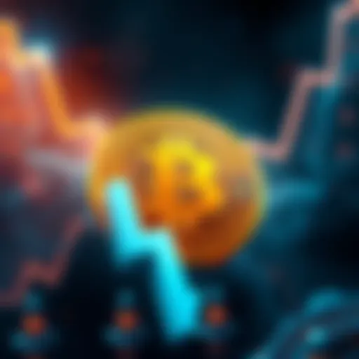 Bitcoin Price Concern An illustration showing a Bitcoin symbol with a downward trend line, representing concerns about a potential drop in Bitcoin's value.