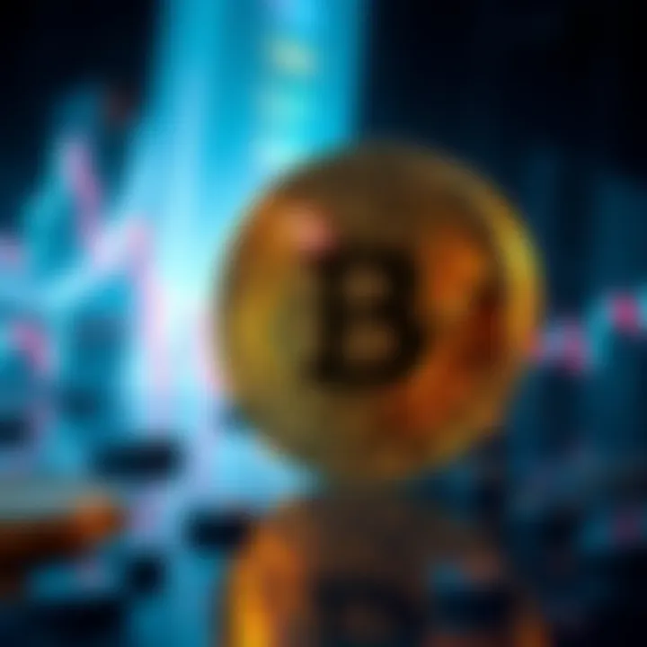 Graph showing Bitcoin's price drop to $69,443, highlighting a 45% decline since its peak last year.