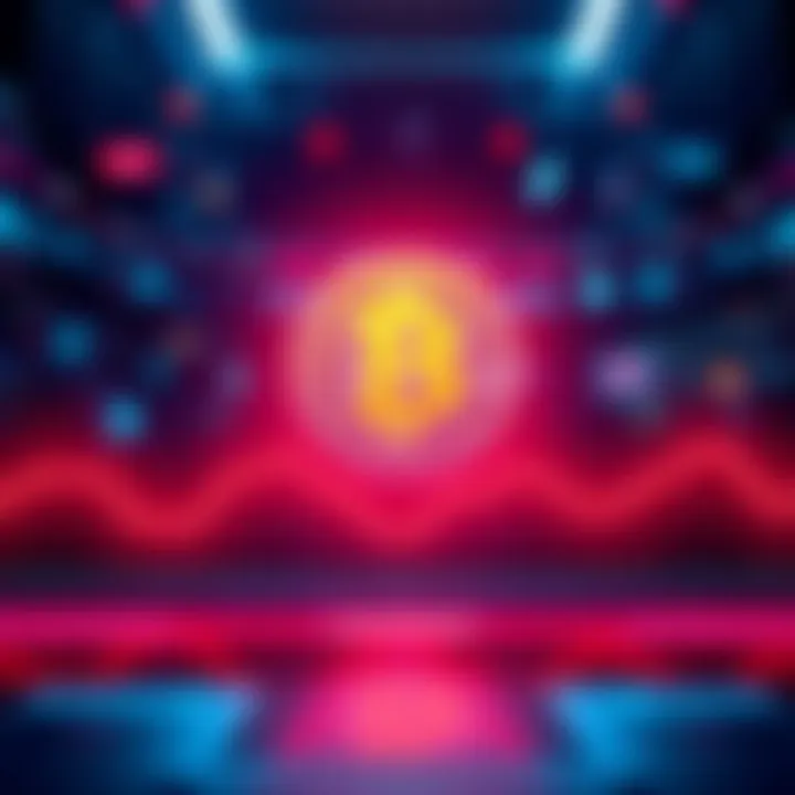 A graphic showing a downward trend in Bitcoin's price with a red line on a chart.