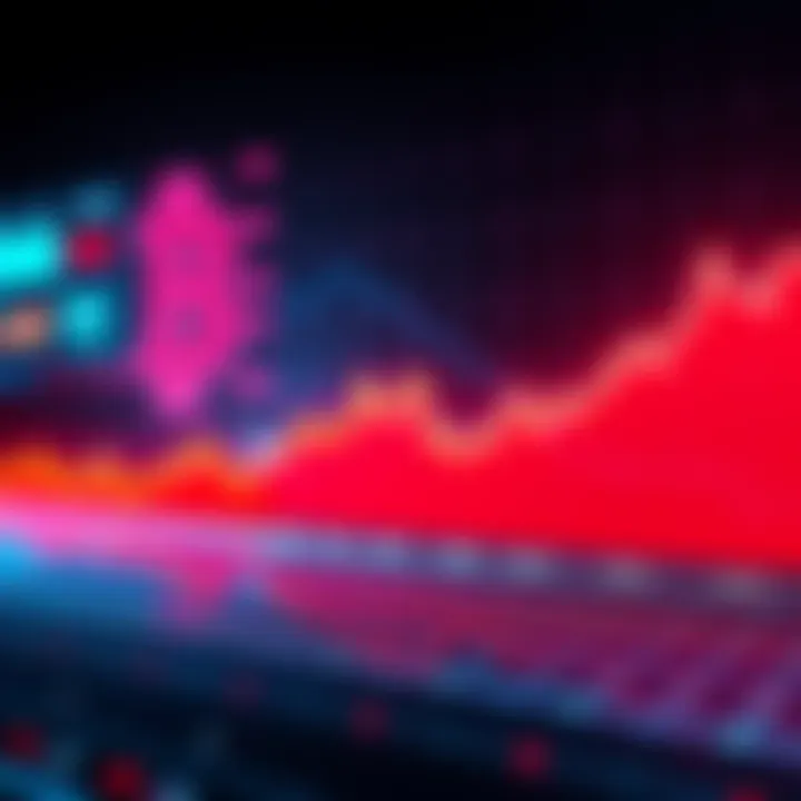 Bitcoin price chart with a decline A line chart showing Bitcoin's price dropping over five months with a gradual increase anticipated ahead.