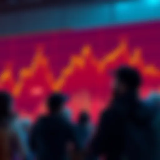 Bitcoin Price Decline Chart A chart showing a downward trend in Bitcoin prices with candle representations for recent months, highlighting a significant drop, while a group of Bitcoin holders looks on, showing mixed emotions of ...