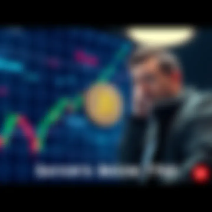 Bitcoin Price Drop Graph showing Bitcoin price dropping below $76,000 with a worried investor in the background