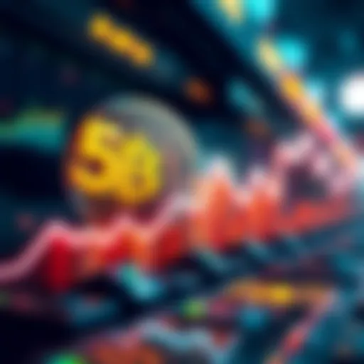 A graphic showing Bitcoin's value declining, highlighting a 50% drop from its peak, with a downward trend line and the Bitcoin symbol prominent.