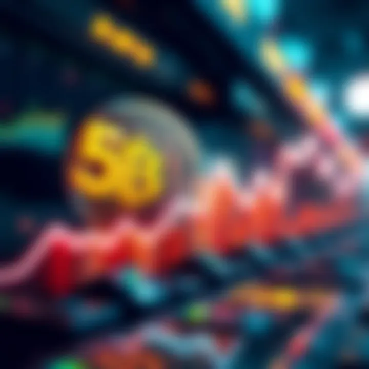 A graphic showing Bitcoin's value declining, highlighting a 50% drop from its peak, with a downward trend line and the Bitcoin symbol prominent.