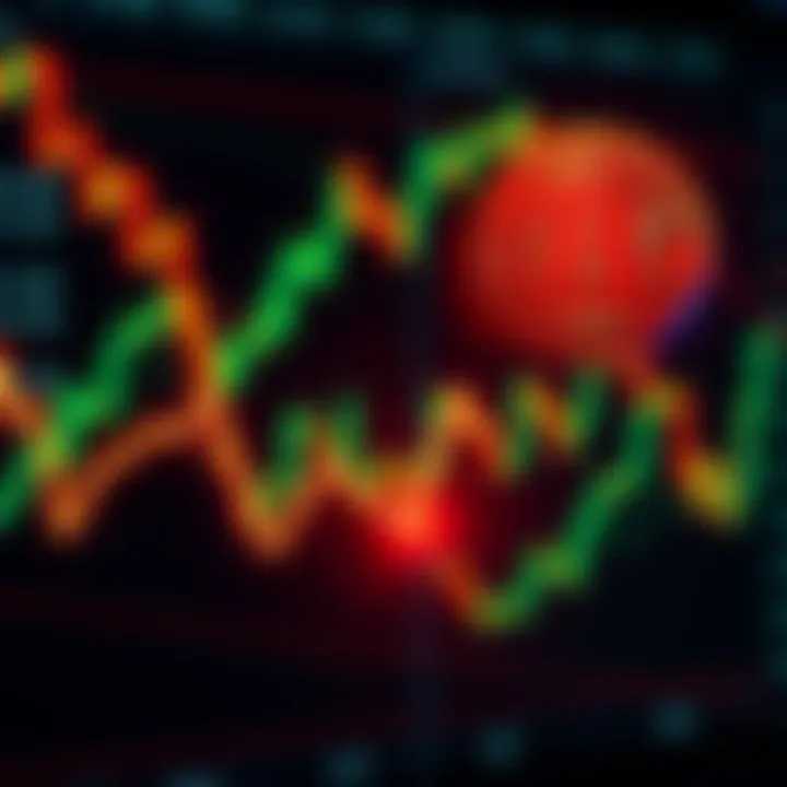 A downward trend line showing Bitcoin's value plummeting with a background of financial charts and a graphic of a Bitcoin symbol.