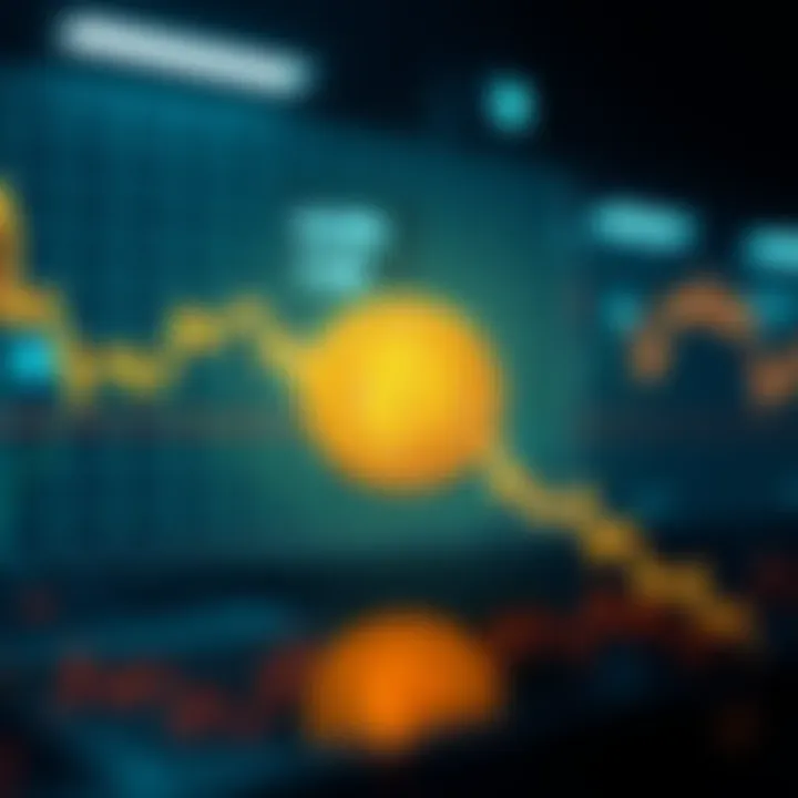A graphic showing a downward trend in Bitcoin prices with a visual representation of $63,000 crossed out