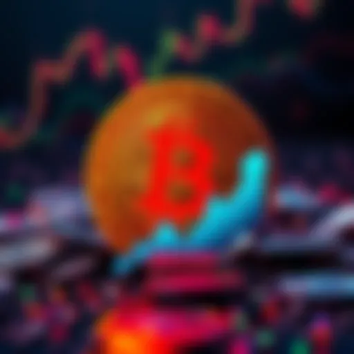 Bitcoin logo with a downward trend graph and a $1 billion liquidation warning