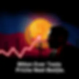 Bitcoin price drop illustration A graphic showing a downward trend line representing Bitcoin's price decline, with a silhouette of El Salvador's President Bukele in the background looking concerned.