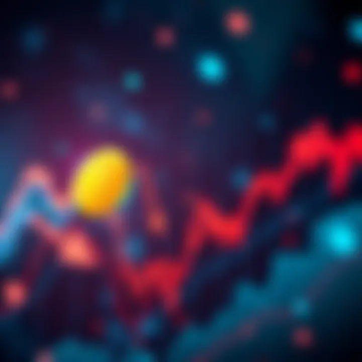 Chart showing Bitcoin price dropping to $50,000 with fluctuations and arrows indicating potential rebound.