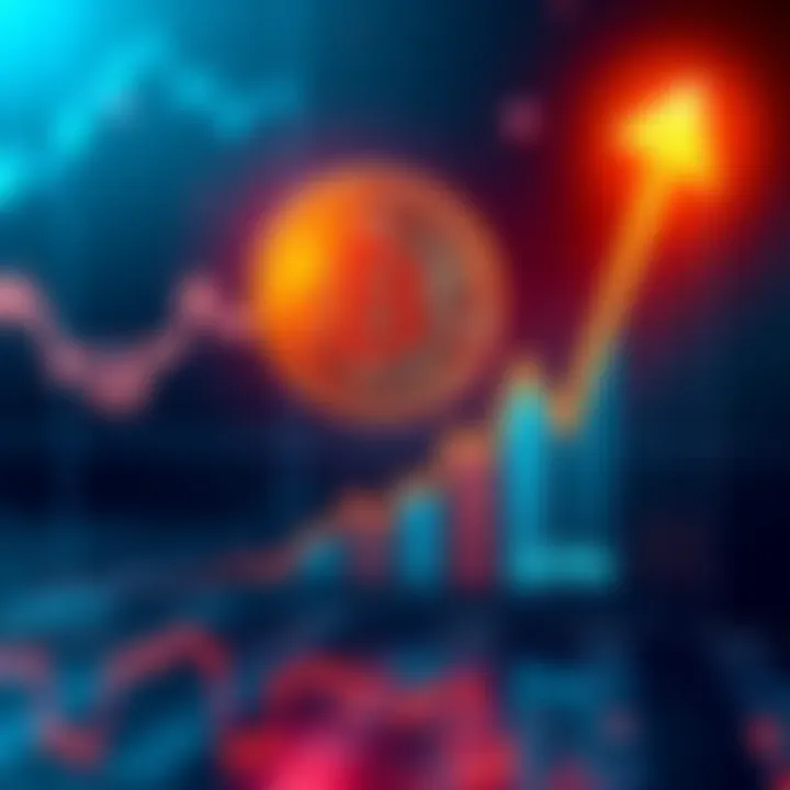 Graph showing Bitcoin price trends and projections with upward arrow and institutional logos