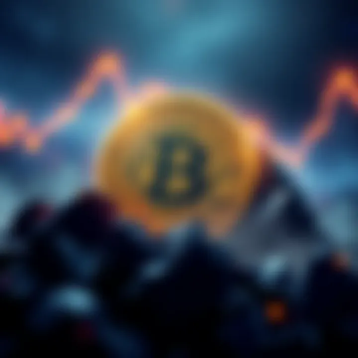 A graphic showing a rising Bitcoin symbol with a dollar sign, representing the prediction of Bitcoin reaching $500,000 in 2026.