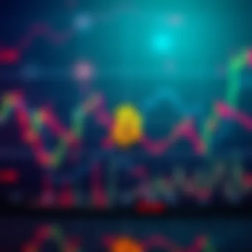 A cryptocurrency market chart showing fluctuating Bitcoin prices with upward and downward trends, symbolizing debates over future price points.