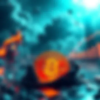 A graphic showing Bitcoin's price surging while geopolitical tensions and oil prices rise in the background.