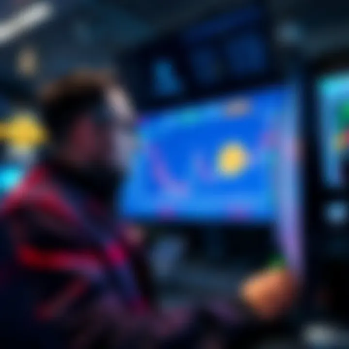 A trader looking at a digital screen showing Bitcoin prices not rising despite high buying activity