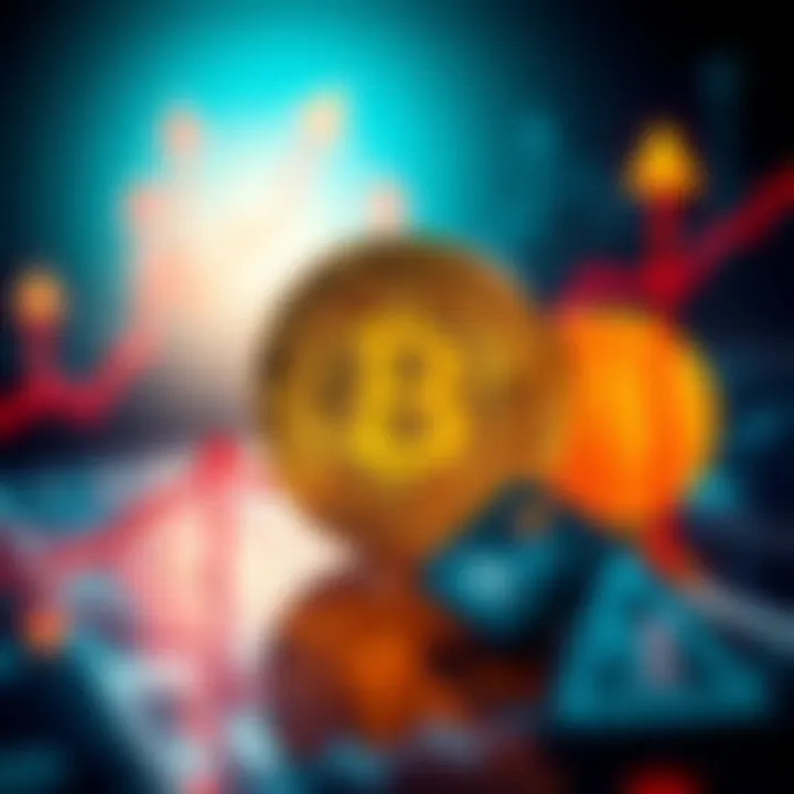 Bitcoin chart showing a climb to $90,000 with upward trend arrows