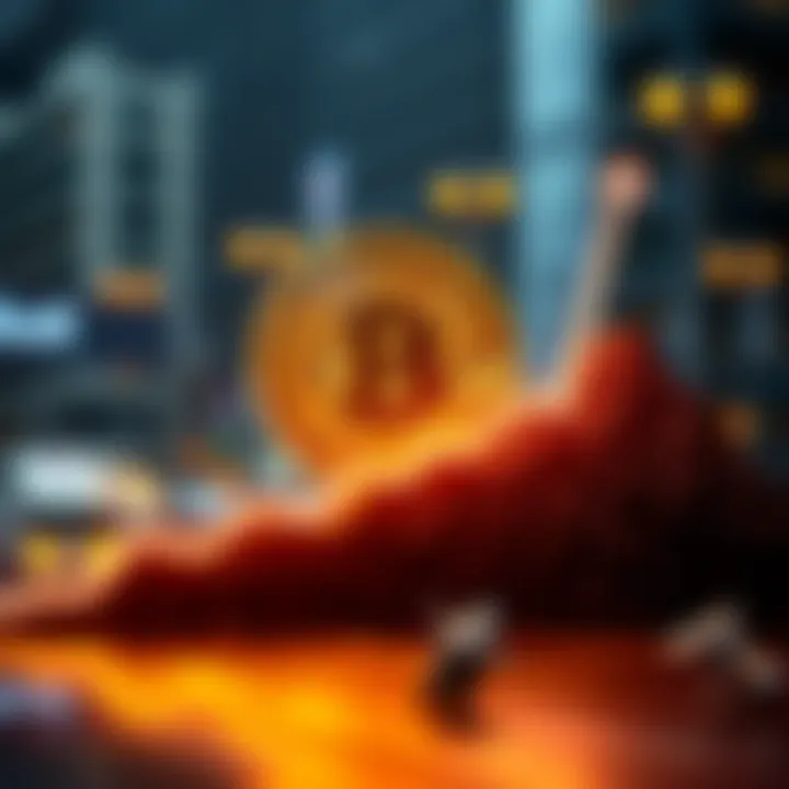 Graphic showing Bitcoin symbol with an upward graph indicating a price surge to 10 million dollars