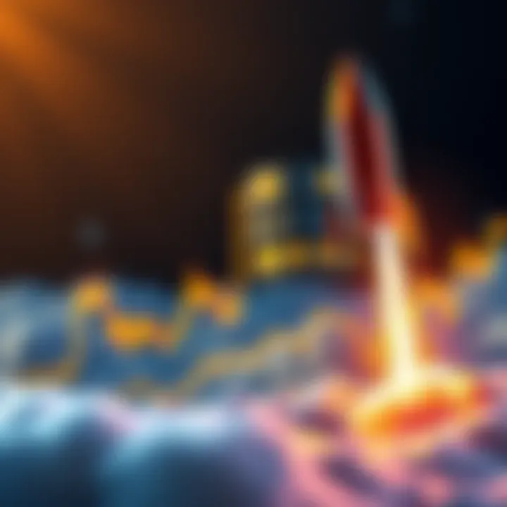 A graphic showing a rising Bitcoin price chart with a rocket symbolizing growth, reflecting Bitcoin's recent climb above $69,000.