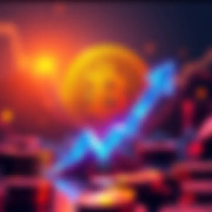 Illustration of Bitcoin logo with an upward arrow symbolizing a 7% price increase