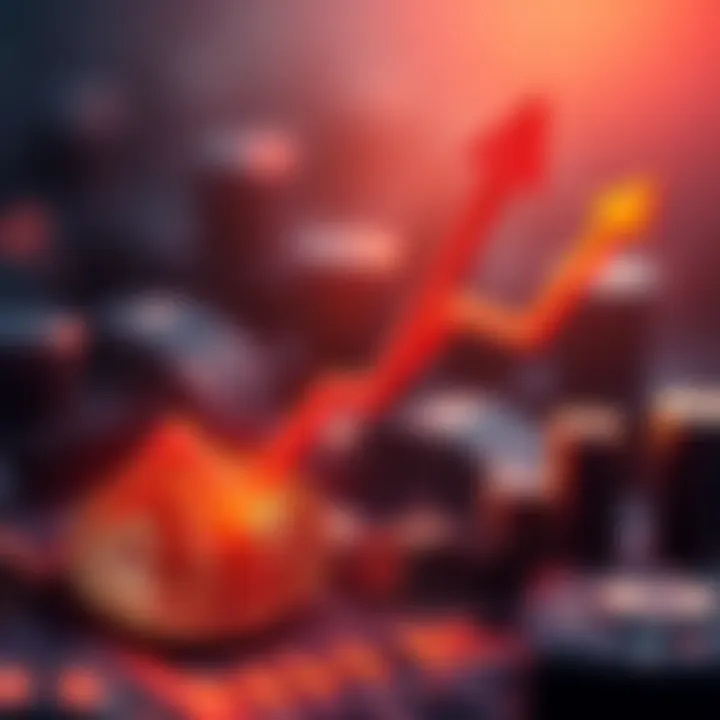 A graphic showing Bitcoin logo with an arrow pointing upwards, symbolizing its rise to $73,000 in 26 days.