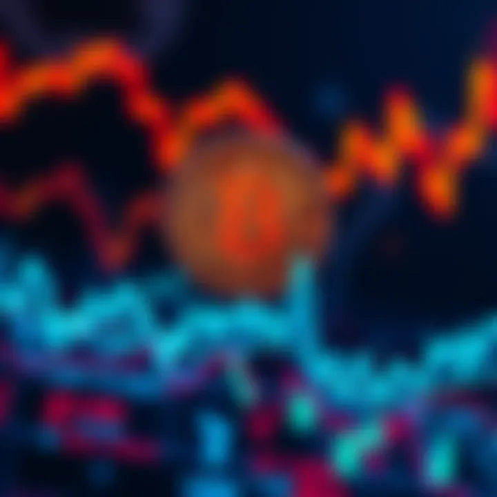 Bitcoin Price Surge Bitcoin symbol with upward trend graphic showing price increase.