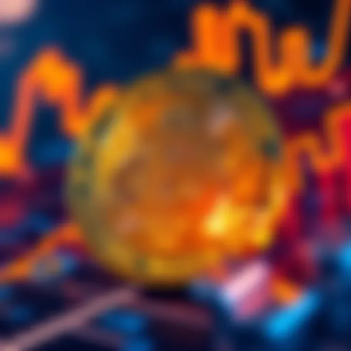 The Bitcoin logo with a graph showing rising prices in the background, symbolizing its growth from $1k to $100k.