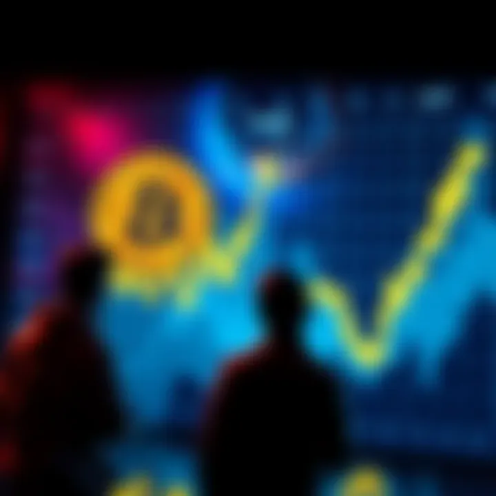 Graph showing Bitcoin price rising to $75,000 with anxious investors watching
