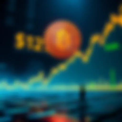 A visual representation of Bitcoin's price chart showing a sharp increase toward $121K, with a figure symbolizing a major investor making a large bet of $1.25B on the cryptocurrency.