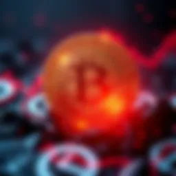 Bitcoin logo with rising graph showing a surge to $60K amidst market chaos