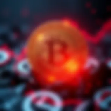 Bitcoin logo with rising graph showing a surge to $60K amidst market chaos