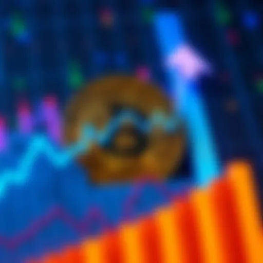 Bitcoin symbol with an upward trending graph indicating price increase