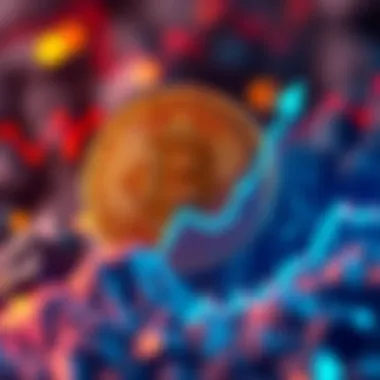 Bitcoin symbol with upward trend graph, indicating a rise in value