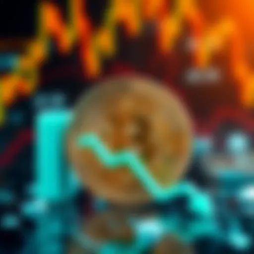 Bitcoin logo with an upward arrow, representing price increase