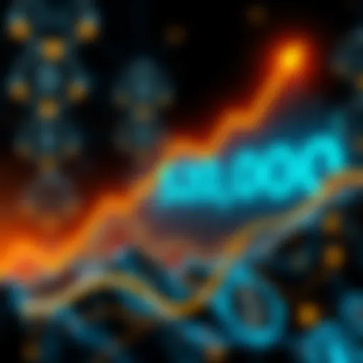 A graphic showing an upward trend in Bitcoin prices with a futuristic graphic of $200,000