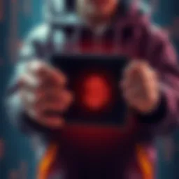 Bitcoin Privacy Tips A digital illustration showing a person securing their Bitcoin wallet with a lock symbol, emphasizing privacy and security in cryptocurrency transactions.