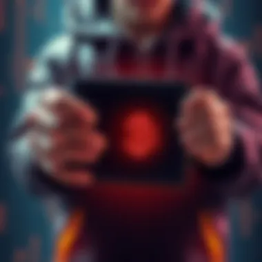 Bitcoin Privacy Tips A digital illustration showing a person securing their Bitcoin wallet with a lock symbol, emphasizing privacy and security in cryptocurrency transactions.