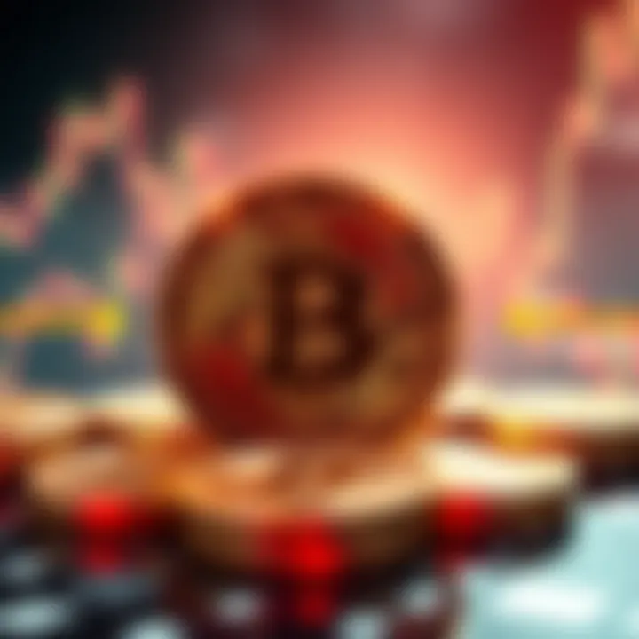 Graphic showing Bitcoin coins with arrows indicating lending and staking activities