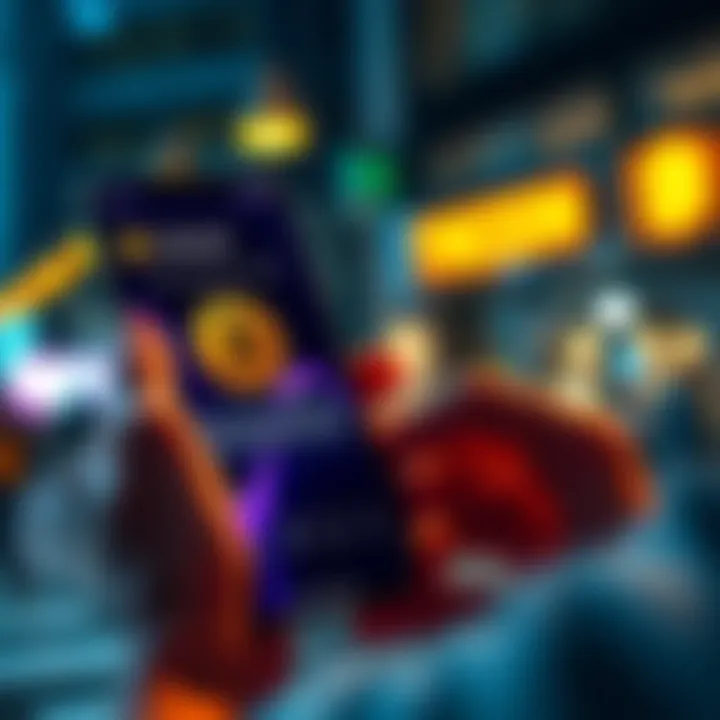 A person using the Trezor App on a smartphone to buy Bitcoin, displaying a Bitcoin wallet interface with a 1% fee notice