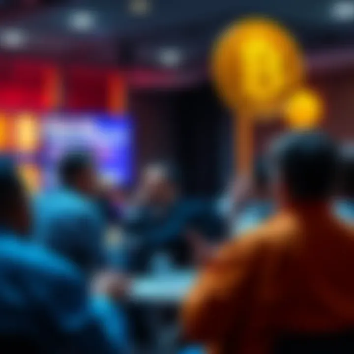 People engaging in a discussion about Bitcoin during Mentor Monday.