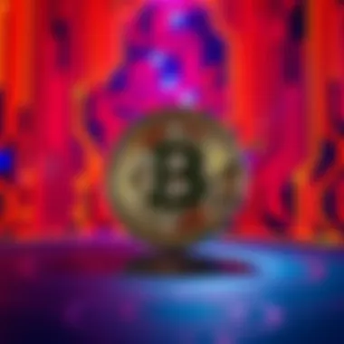 A Bitcoin logo in front of a quantum computer, symbolizing potential impacts of quantum technology on cryptocurrency.