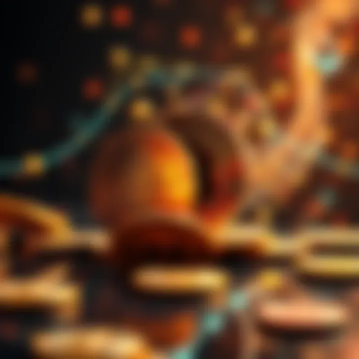 A conceptual depiction of Bitcoin coins transitioning into a digital quantum realm, illustrating the effects of quantum computing on cryptocurrency.